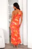 Beach Vibe One Shoulder Satin Maxi Dress Orange sold by Hello Molly