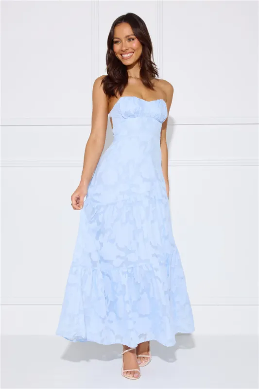 My Best Strapless Maxi Dress Blue sold by Hello Molly
