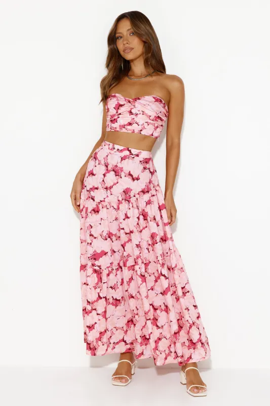 Escaping Reality Maxi Skirt Pink sold by Hello Molly