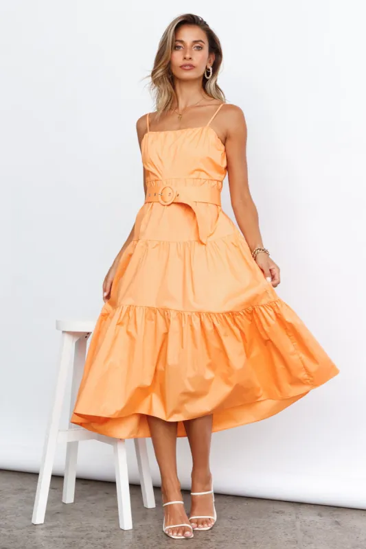 Tropicana Cool Midi Dress Orange sold by Hello Molly