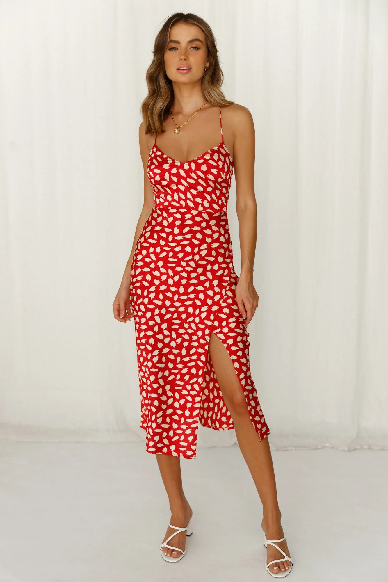 Happy Honeymoon Midi Dress Red sold by Hello Molly product image thumbnail 4