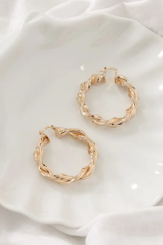 Royal Night Out Hoops Large Gold sold by Hello Molly