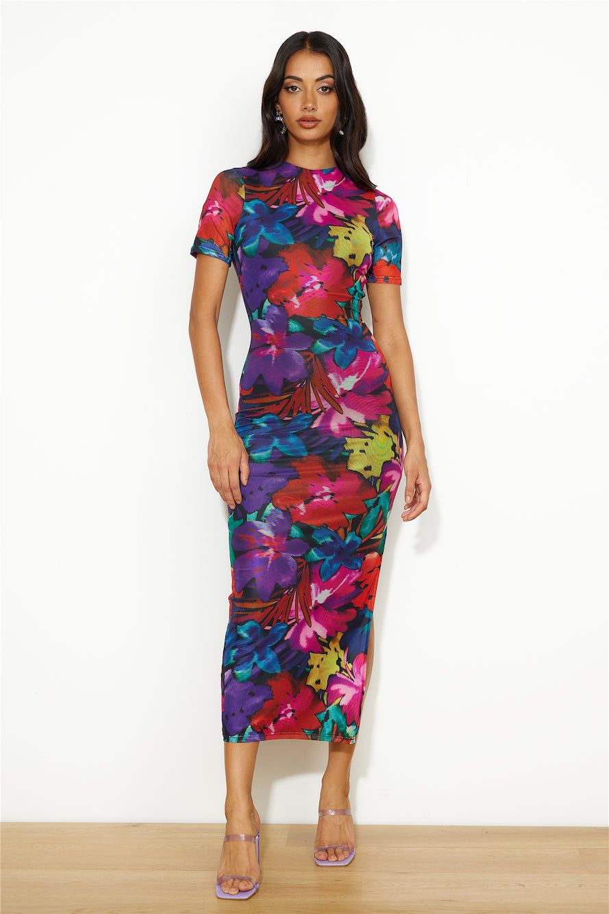 RUNAWAY Romance Midi Mesh Dress Black Floral sold by Hello Molly product image thumbnail 3