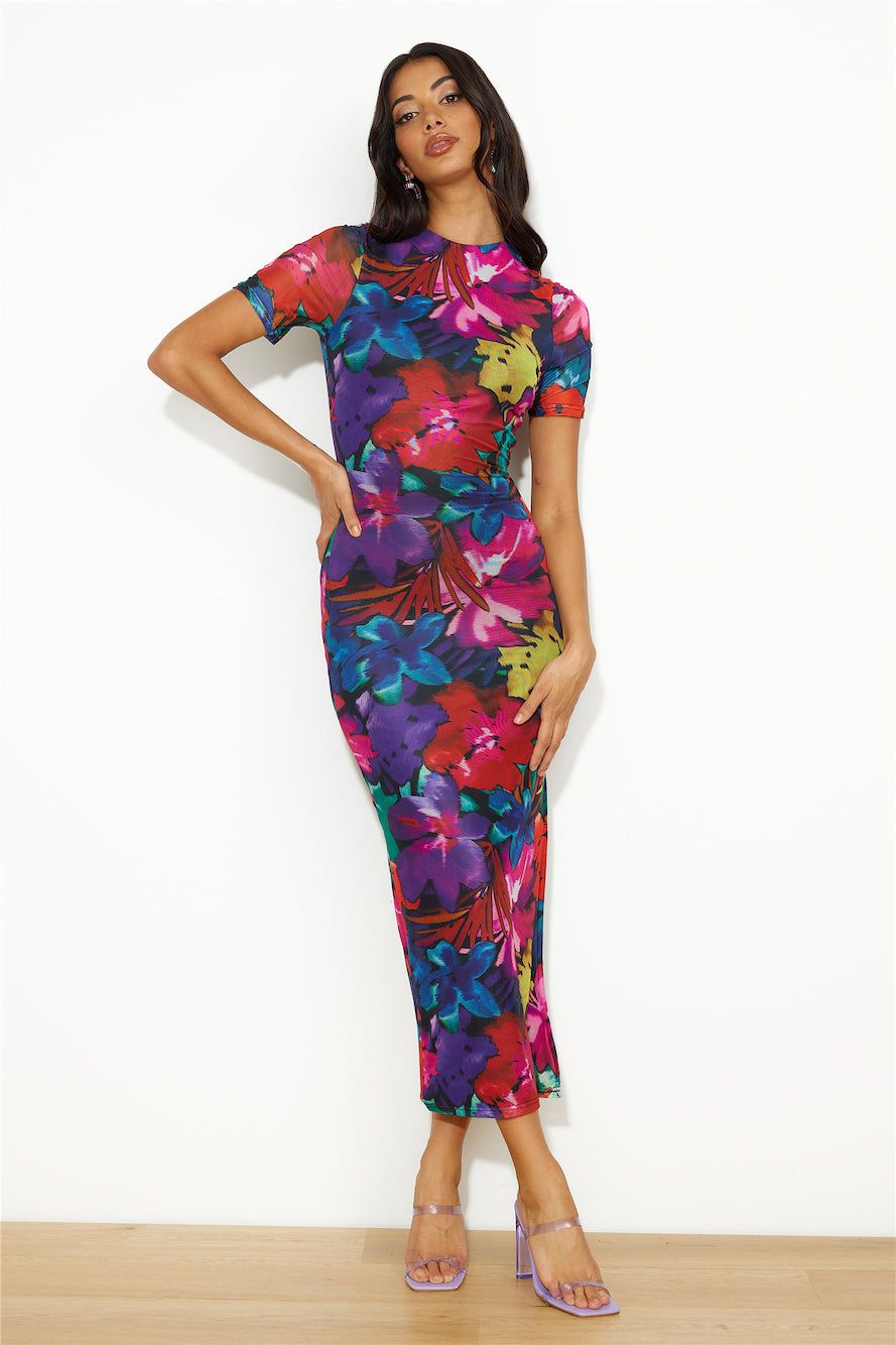 RUNAWAY Romance Midi Mesh Dress Black Floral sold by Hello Molly product image thumbnail 2