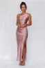 HELLO MOLLY The Aurora One Shoulder Satin Maxi Dress Dusty Pink sold by Hello Molly