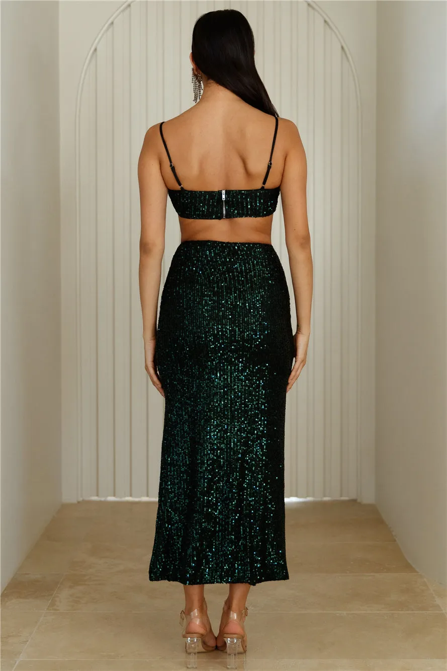 HELLO MOLLY Dusk Heart Sequin Midi Skirt Black sold by Hello Molly product image thumbnail 3