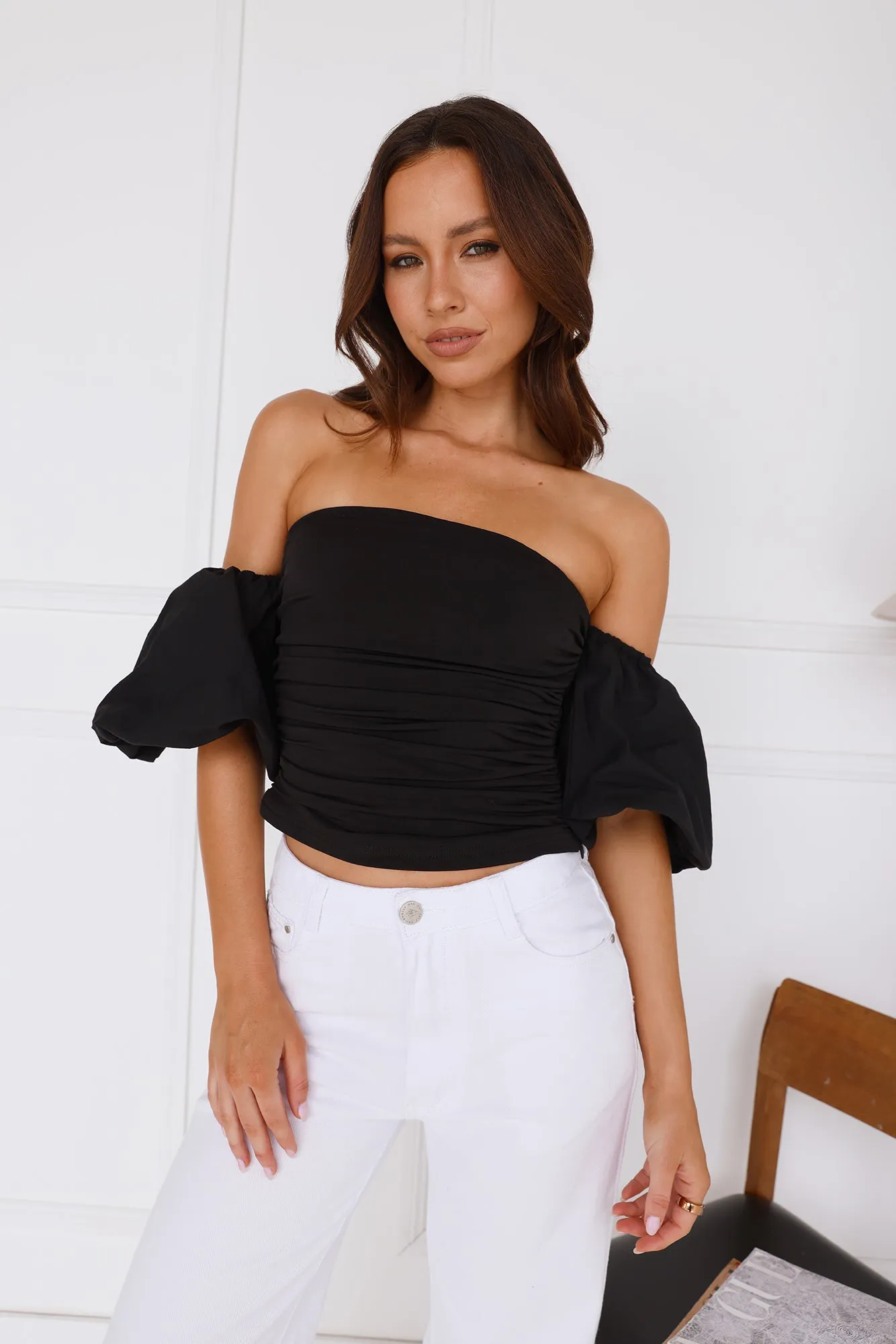 Trendsetter Style Off Shoulder Top Black sold by Hello Molly