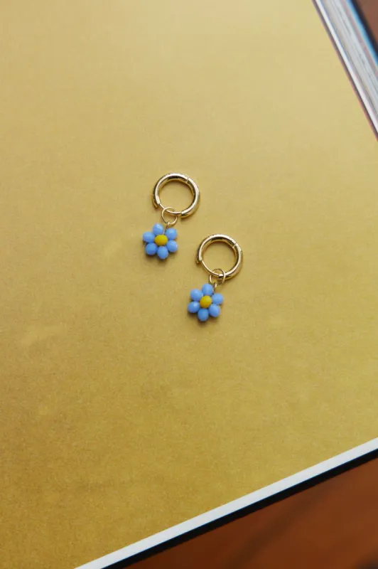 14K Gold Plated Cute As A Daisy Earrings Dark Blue sold by Hello Molly