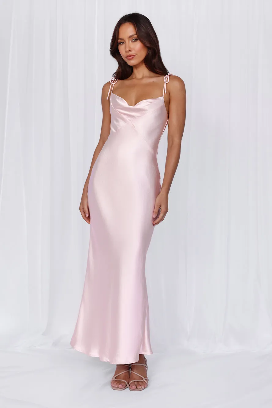 HELLO MOLLY The Penelope Cowl Satin Maxi Dress Pink sold by Hello Molly product image thumbnail 3