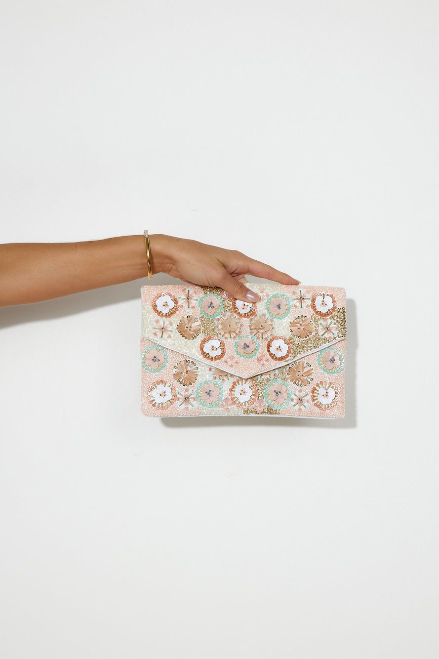 Pastel Floral Clutch Light Pink sold by Hello Molly product image thumbnail 2