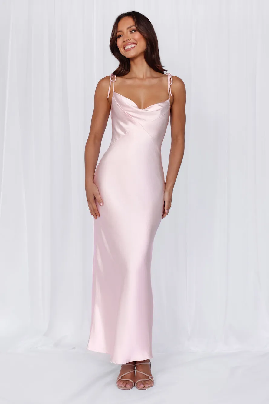 HELLO MOLLY The Penelope Cowl Satin Maxi Dress Pink sold by Hello Molly product image thumbnail 4