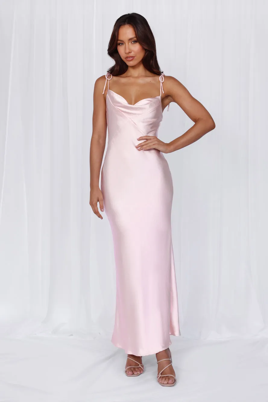 HELLO MOLLY The Penelope Cowl Satin Maxi Dress Pink sold by Hello Molly product image thumbnail 2