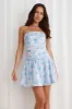 Dancing In Daylight Strapless Mini Dress Blue sold by Hello Molly