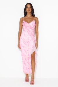 Loving Fun Vibes Frill Mesh Maxi Dress Pink sold by Hello Molly