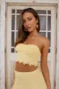Little Details Strapless Crop Top Yellow sold by Hello Molly
