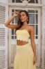 Little Details Strapless Crop Top Yellow sold by Hello Molly