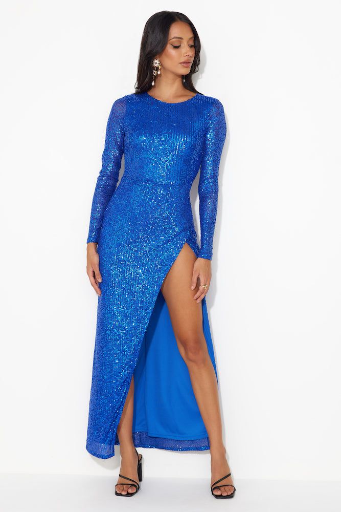 Star Of All Sequin Maxi Dress Navy sold by Hello Molly product image thumbnail 2