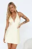 Silky Moment Satin Mini Dress Yellow sold by Hello Molly
