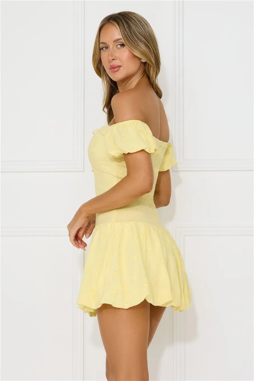 Lagoons In Summer Mini Dress Yellow sold by Hello Molly product image thumbnail 4