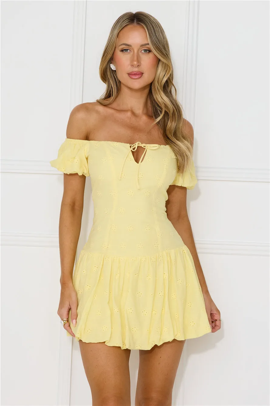 Lagoons In Summer Mini Dress Yellow sold by Hello Molly product image thumbnail 2