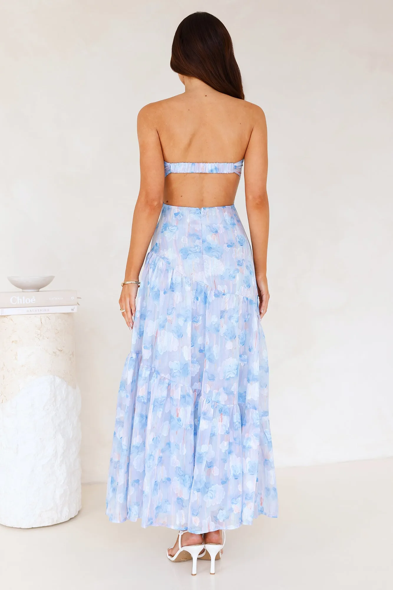 Ethereal Spring Strapless Maxi Dress Blue sold by Hello Molly product image thumbnail 5