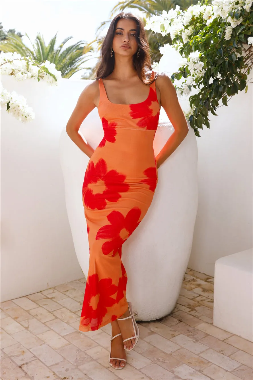Amber Splendor Mesh Maxi Dress Orange sold by Hello Molly product image thumbnail 3