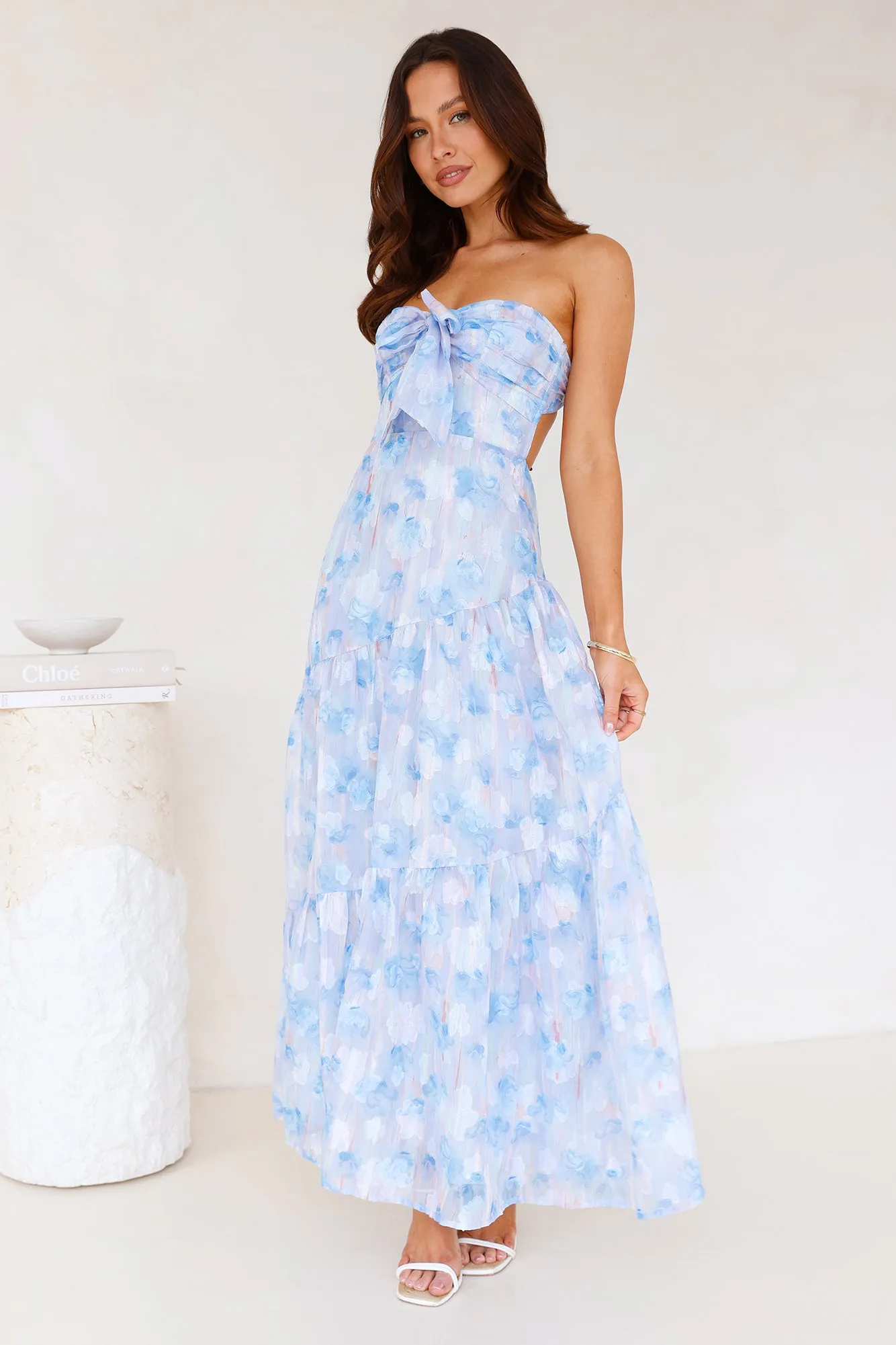 Ethereal Spring Strapless Maxi Dress Blue sold by Hello Molly product image thumbnail 3