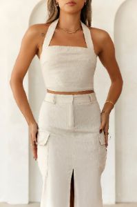 Fashionistas Only Crop Top Beige sold by Hello Molly