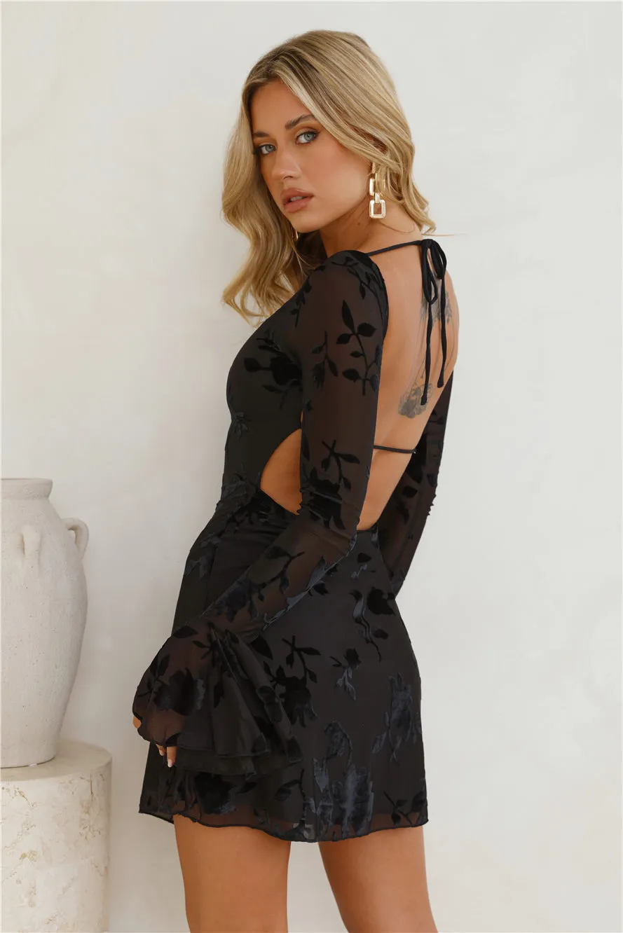 Golden Moon Long Sleeve Mini Dress Black sold by Hello Molly product image thumbnail 5