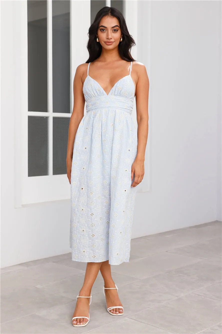 Pastel Paradise Embroidered Midi Dress Blue sold by Hello Molly product image thumbnail 2