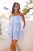 Sunlight Rays Strapless Mini Dress Blue sold by Hello Molly