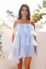 Sunlight Rays Strapless Mini Dress Blue sold by Hello Molly