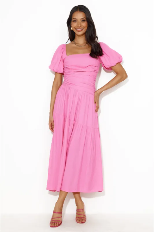 She's Your Girl Midi Dress Pink sold by Hello Molly