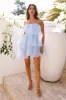 Sunlight Rays Strapless Mini Dress Blue sold by Hello Molly