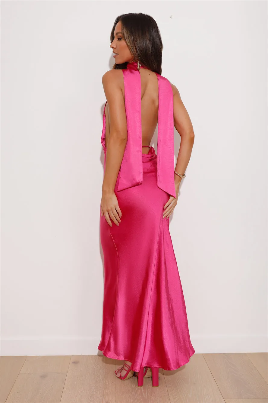 Slip On Class Satin Maxi Dress Pink sold by Hello Molly product image thumbnail 3