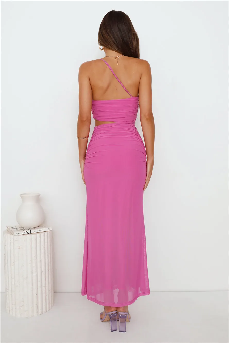 Another Party One Shoulder Mesh Maxi Dress Purple sold by Hello Molly product image thumbnail 5