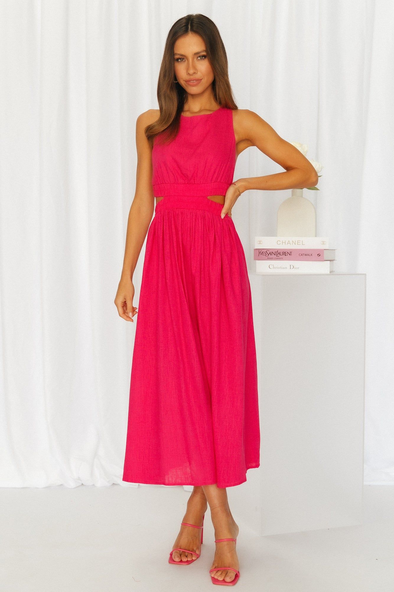 Bayside Beauty Midi Dress Hot Pink sold by Hello Molly product image thumbnail 3