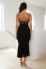 All Gathered Mesh Maxi Dress Black sold by Hello Molly