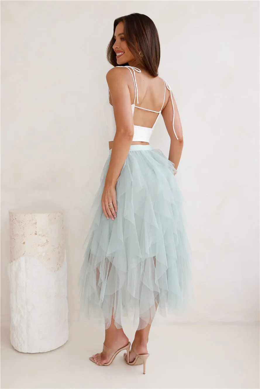Twirl This Way Tulle Midi Skirt Sage sold by Hello Molly product image thumbnail 4