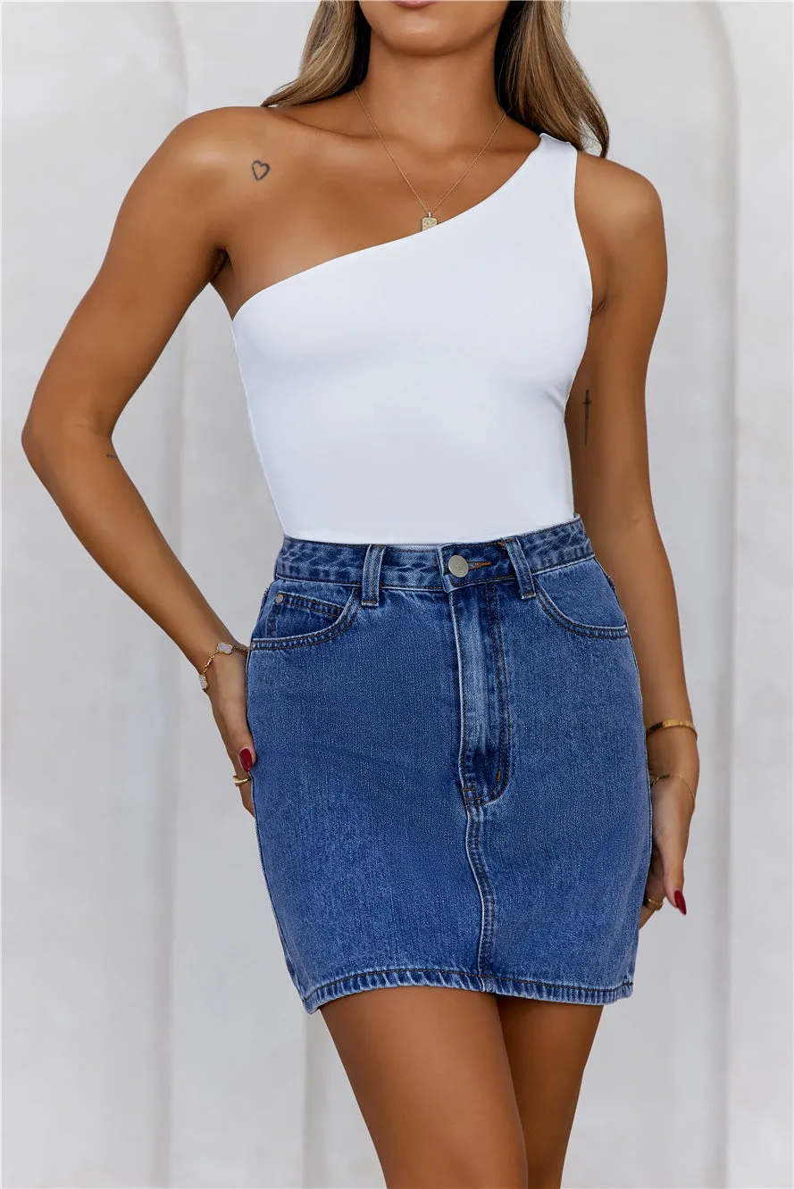HELLO MOLLY BASE Best Side One Shoulder Tank Top White sold by Hello Molly product image thumbnail 4