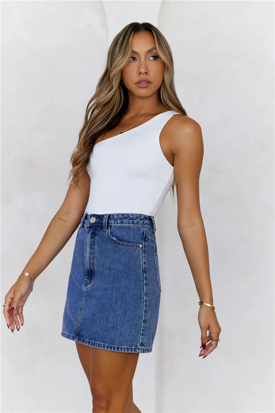 HELLO MOLLY BASE Best Side One Shoulder Tank Top White sold by Hello Molly product image thumbnail 5