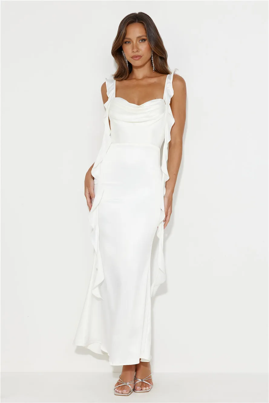 Romance High Satin Maxi Dress White sold by Hello Molly product image thumbnail 2