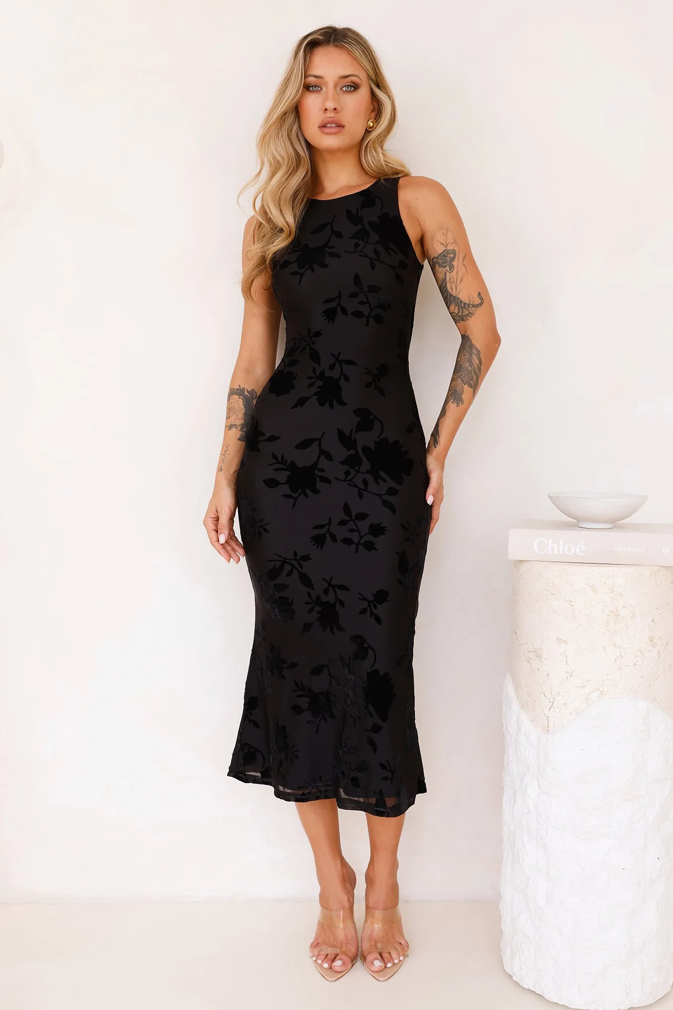 Luxurious Evening Midi Dress Black sold by Hello Molly product image thumbnail 3
