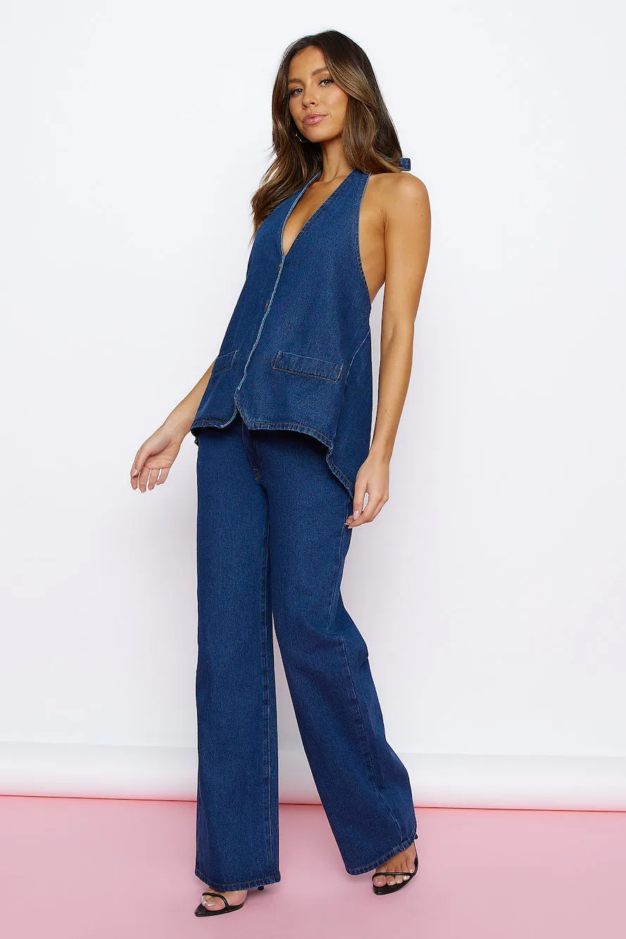 LIONESS Hills Halter Top Dark Denim sold by Hello Molly product image thumbnail 3