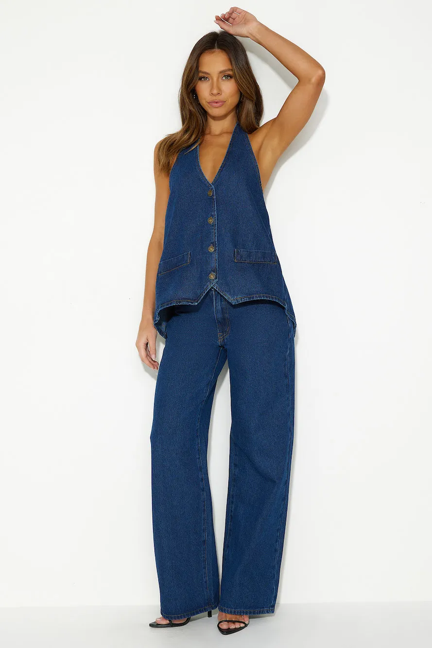 LIONESS Hills Halter Top Dark Denim sold by Hello Molly product image thumbnail 4