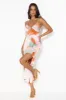 Fire Signs Frill Mesh Maxi Dress Multi sold by Hello Molly