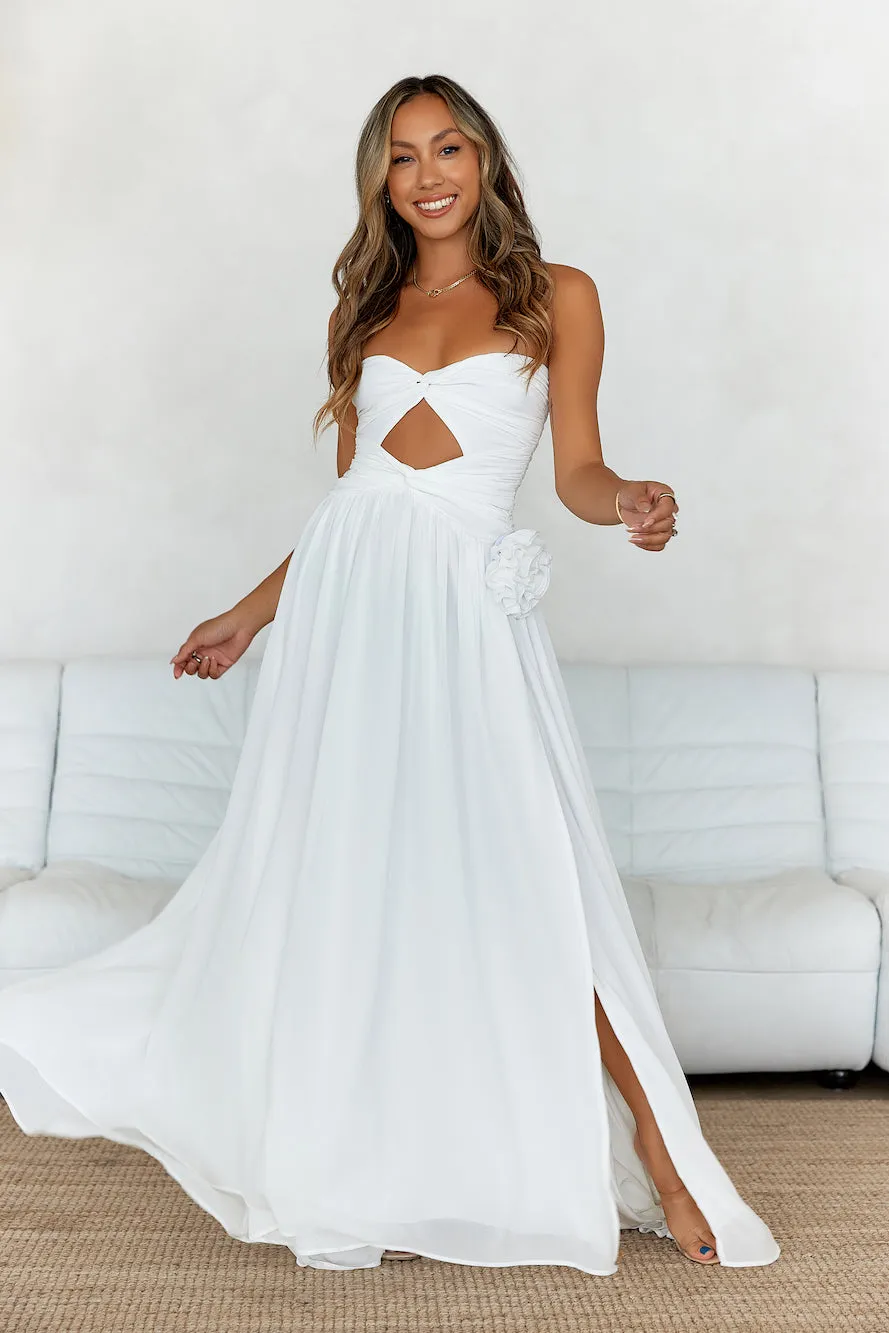 Secret Rose Strapless Maxi Dress White sold by Hello Molly