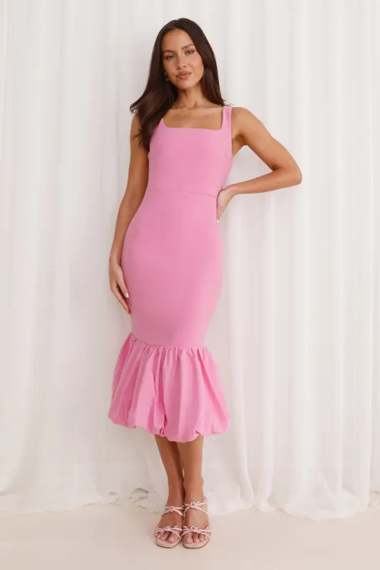 Pearl Of The Sea Bubble Midi Dress Pink sold by Hello Molly