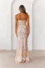 Golden Spark Sequin Strapless Maxi Dress Multi sold by Hello Molly