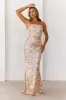 Golden Spark Sequin Strapless Maxi Dress Multi sold by Hello Molly